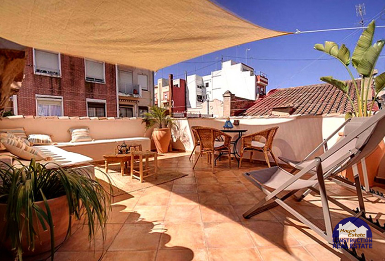 Терраса на крыше дома, район Cabanyal, Валенсия