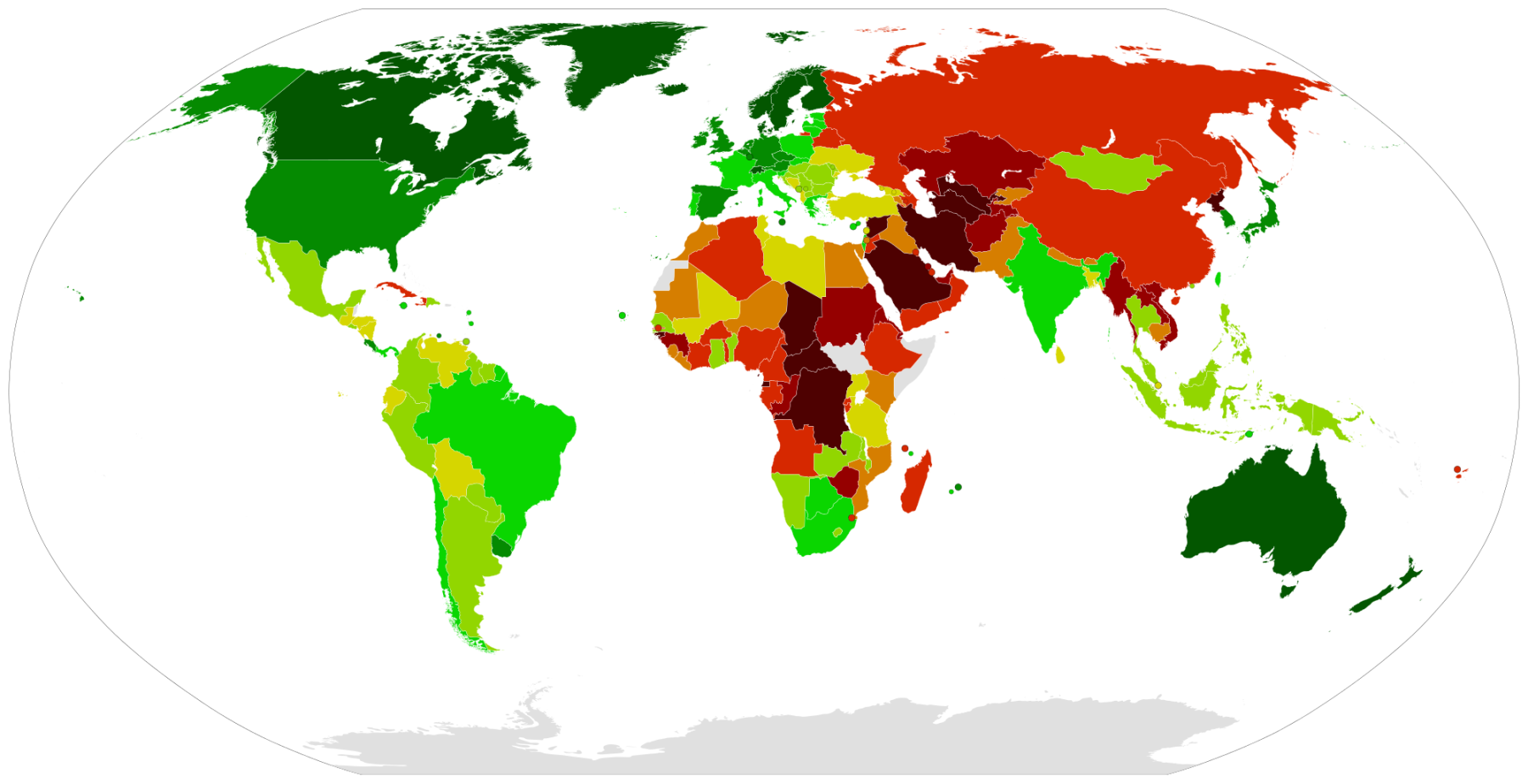 Рейтинг самых миролюбивых стран 2015