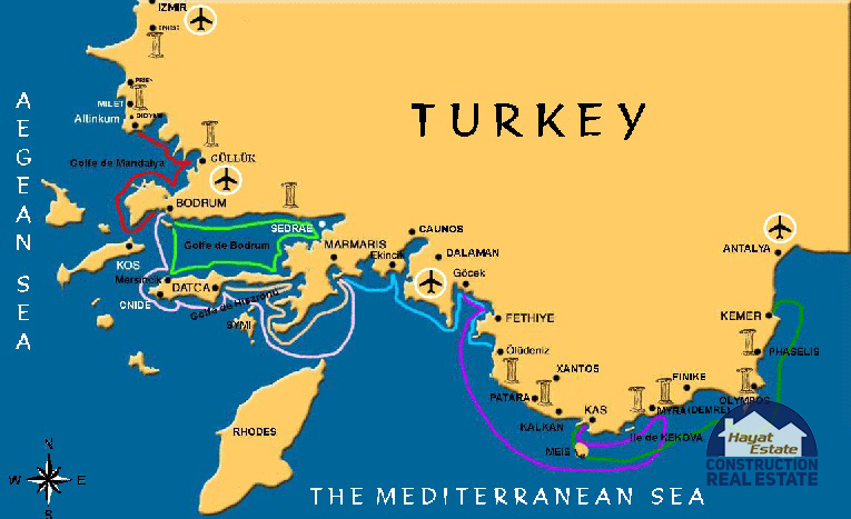 Геджек на карте Турции Hayat Estate